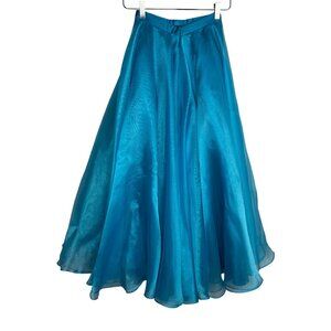 Handmade Fairycore Balletcore Photoshoot Blue Organza Maxi Full Skirt Size S